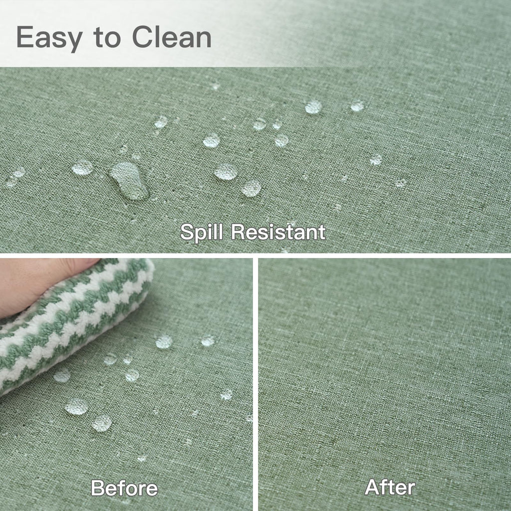 Linen Texture Tablecloth Water Resistant Antiwrinkle Spillproof Wipeable Washable Soft Fabric Table Cloth, Buffet