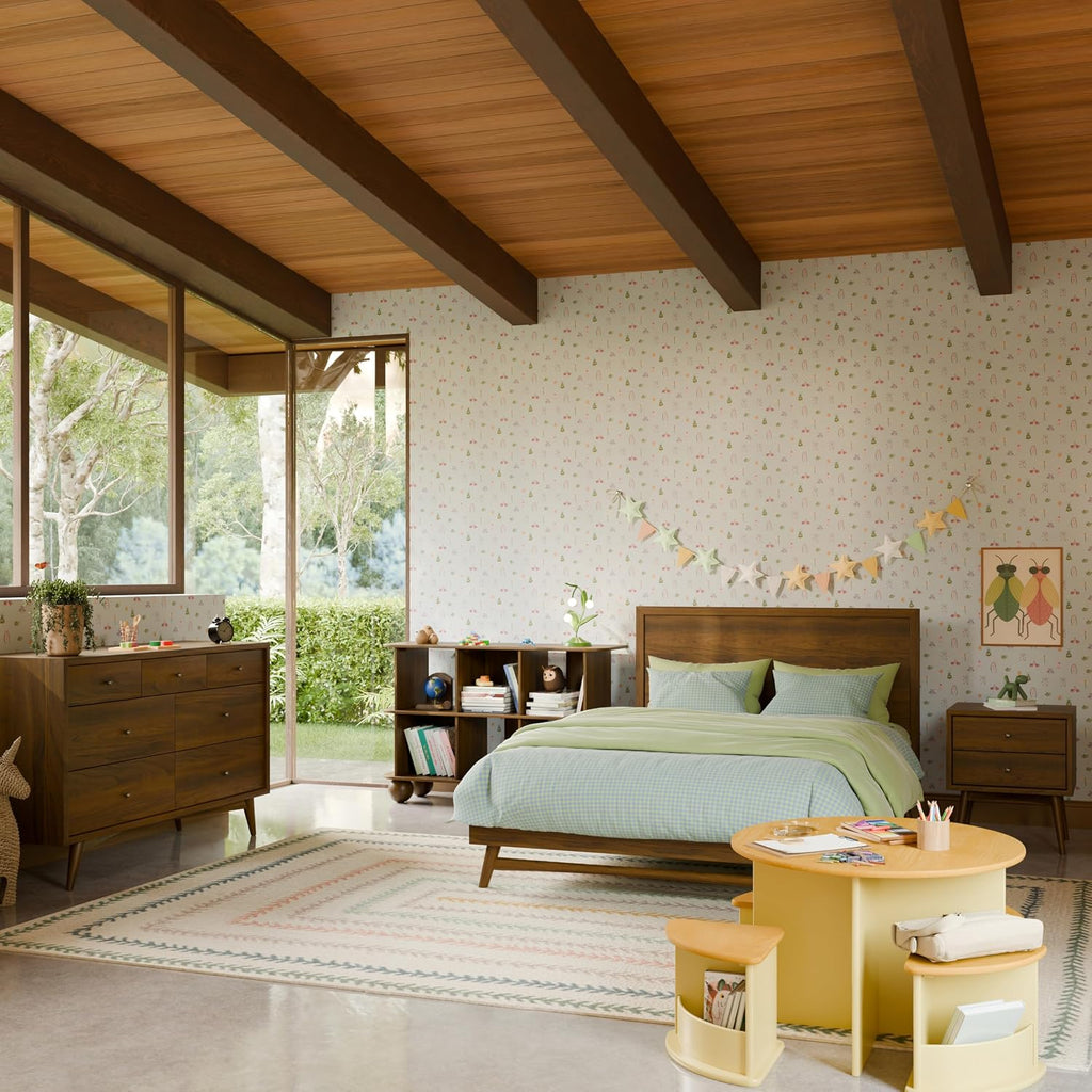 Palma Full Size Bed Frame with Headboard in Walnut