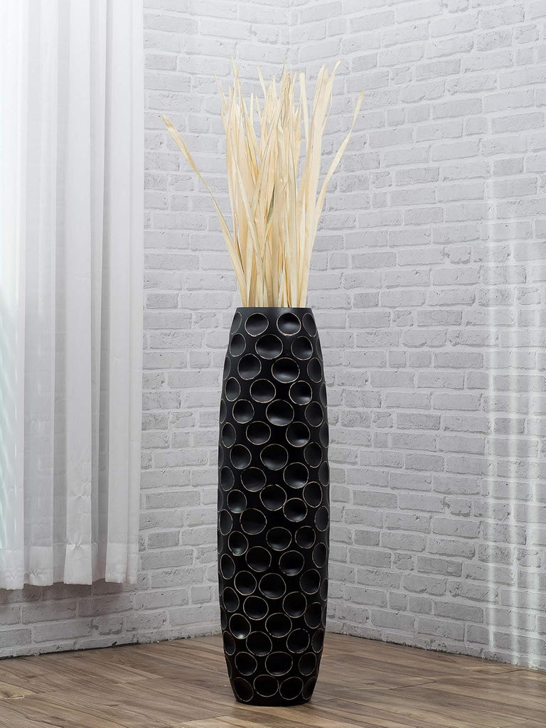 Large Floor Vase 34 inches Mango Wood for Pampas Grass, Dried Flowers | Decorative Vase , for Branches & Dried Herbs.