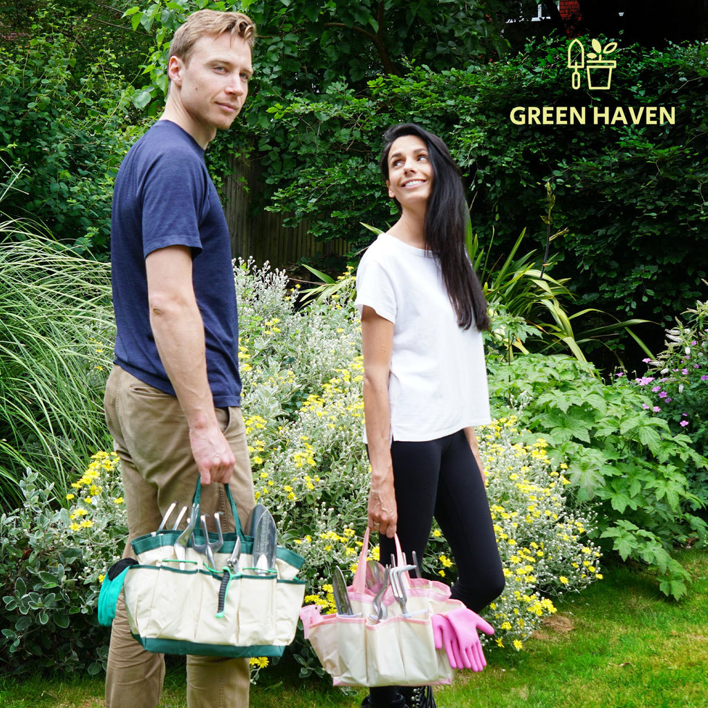 Stainless Steel 11 Piece Heavy Duty Garden Tool Set with Tote Bag - Premium Gardening Tools & Hand Tools Set