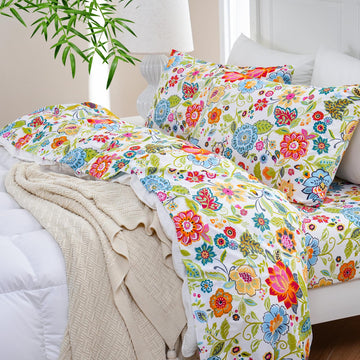 Floral Sheets California King, Cooling Rayon Sheets, 16" Deep Pocket