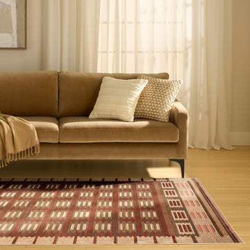 Home Nordic Rust Area Rug - Easy Clean, Non Shedding, Bed Room, Living Room, Dining Room, Kitchen