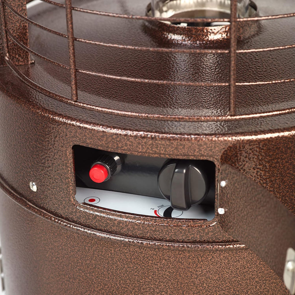 BromoHeat Floor-Standing Outdoor Patio Heater, 41,000BTUs Gas Cylinder, Stainless Steel with Bronze Finish, Requires
