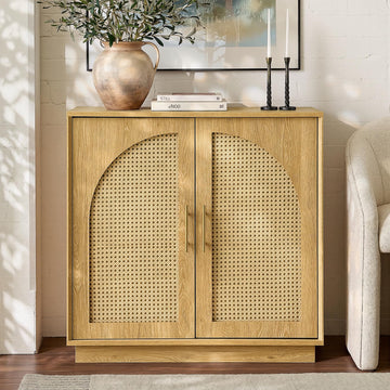 31.5" Sideboard Buffet Cabinet with Storage, Light Oak