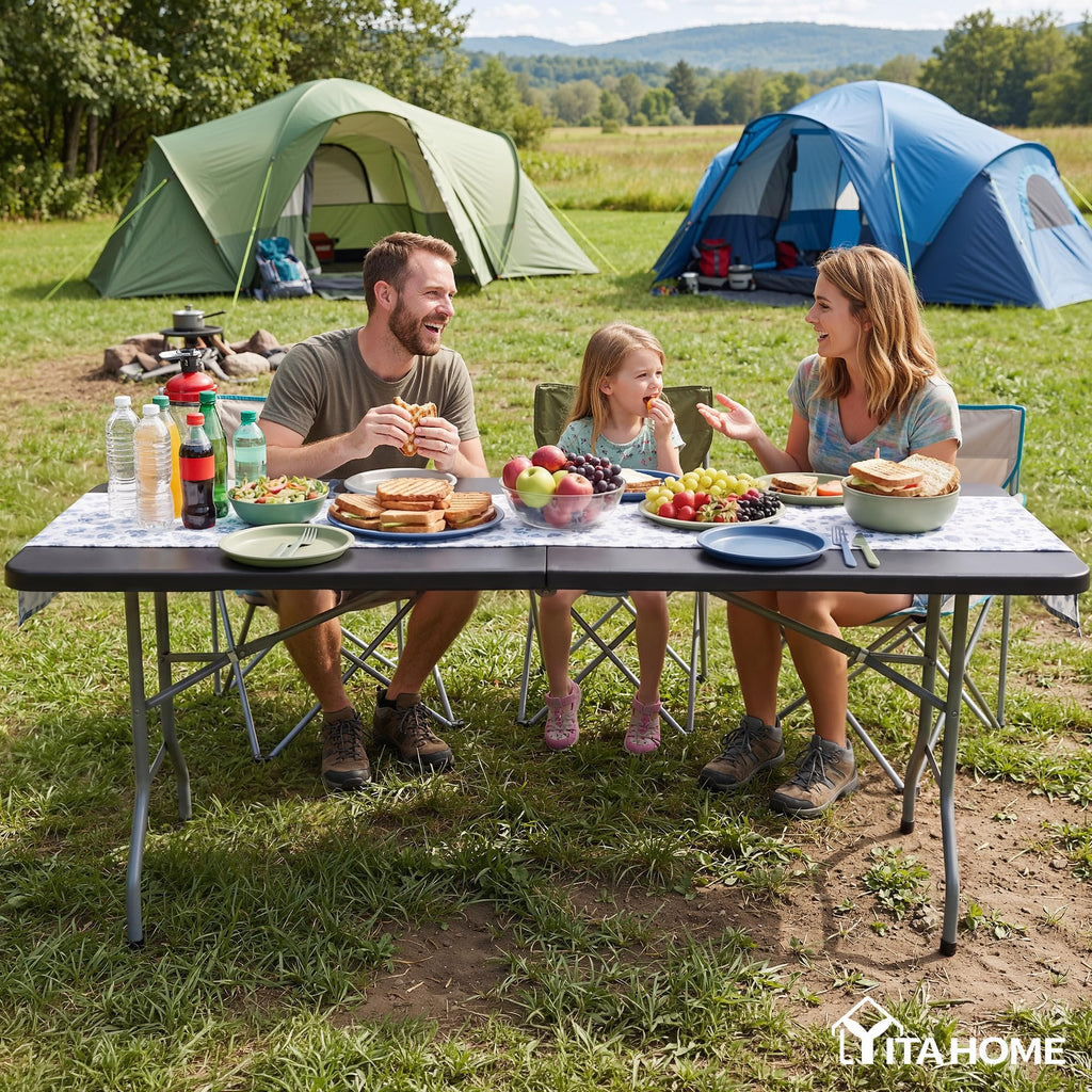 6ft Folding Tables Heavy Duty Folding Table with Carrying Handle