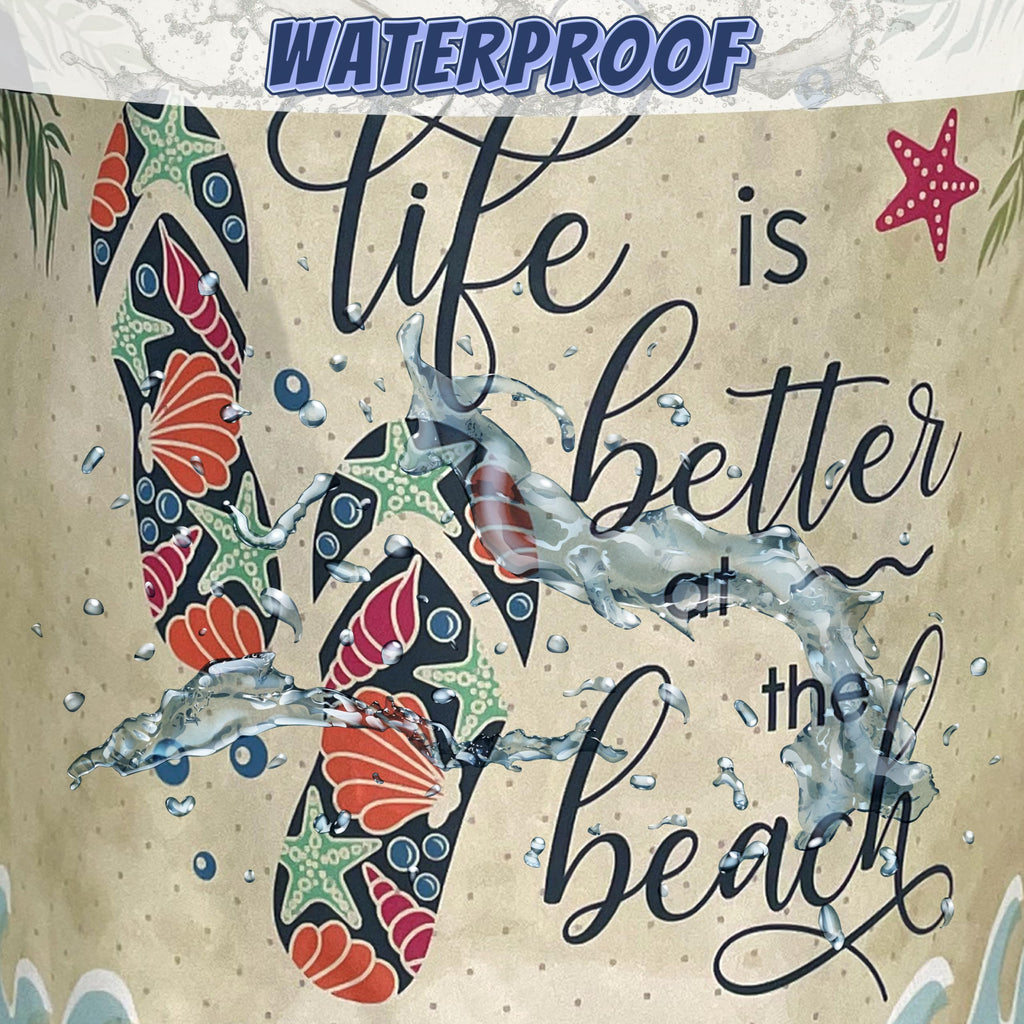 Funny Beach Laundry Basket Oxford Cloth Foldable Hamper 18.9x16.5 Inch