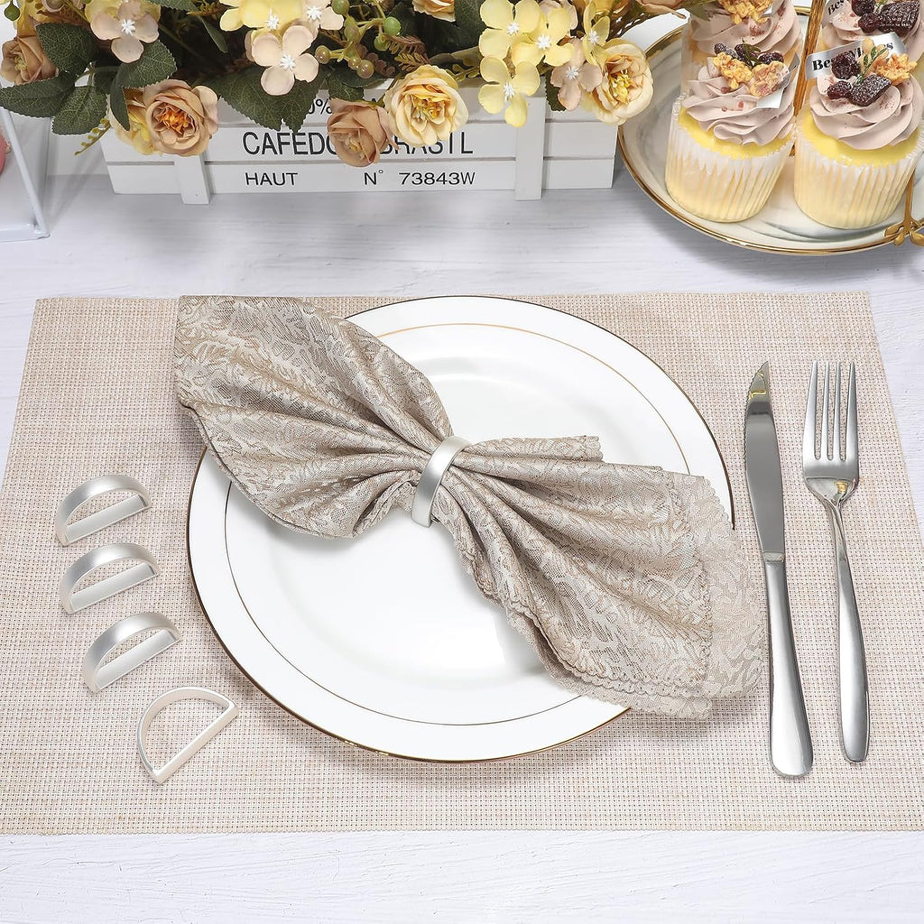 Metal Silver Napkin Rings for Fall Thanksgiving Christmas - Set of 48