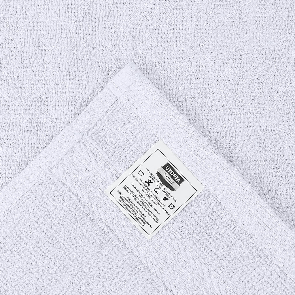 12 Pack Premium Wash Cloths, 12x12 in, 100% Cotton, White