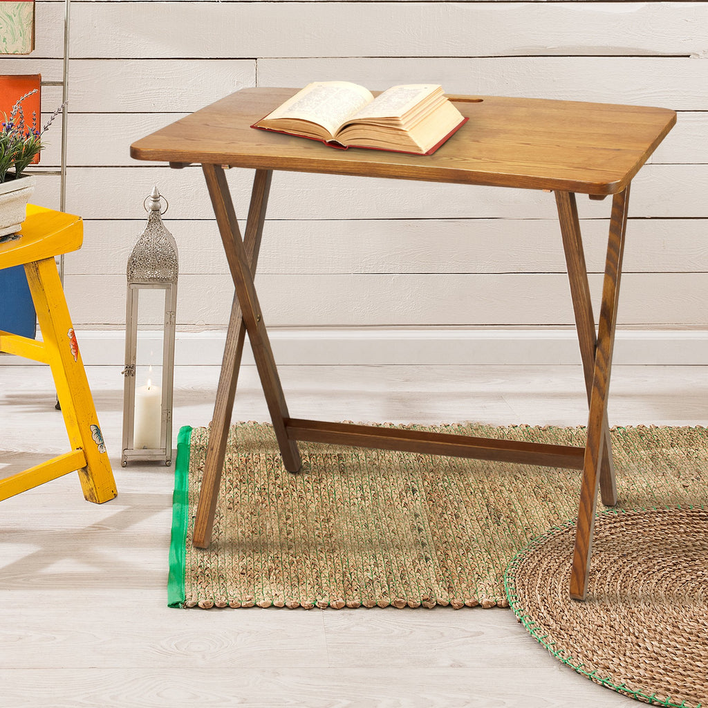 Presto Products Company Arizona Folding Table with Solid Red Oak, Warm Brown