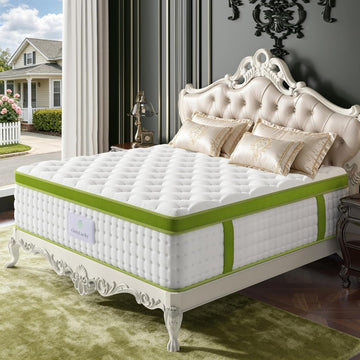 California King Mattress, 14 Inch Deluxe Firm Hybrid Cal King Size Mattress | Gel Memory Foam & Pocket Spring, 7-Zone