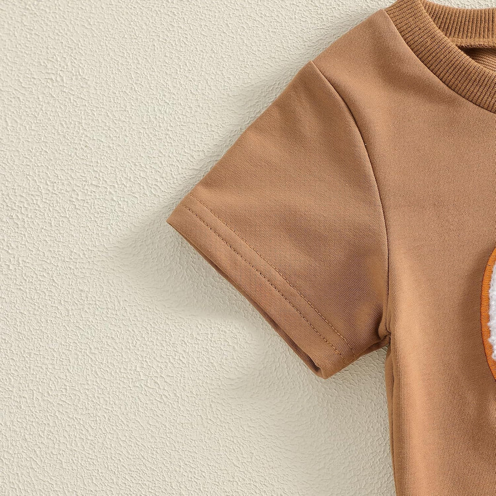 Toddler Baby Boy Summer Clothes 0 6 12 18 Dinosuar Embroidery Outfit 2PCS Short Sleeve T-shirt Shorts Set