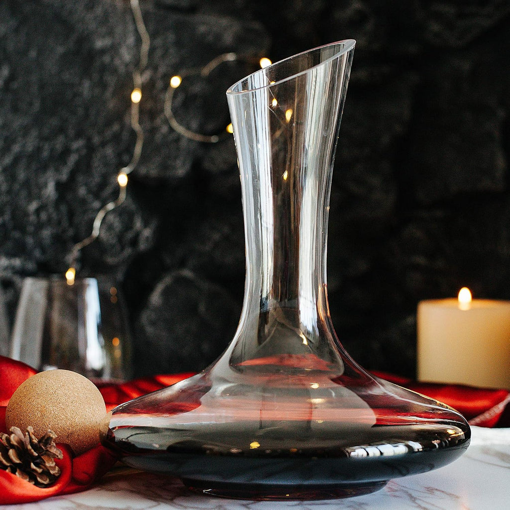 BTaT- XL Decanter with Drying Stand, Stopper, Brush and Beads, Hand Blown Crystal Glass, Wine Decanter, Wine Carafe