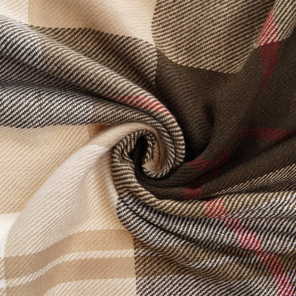 Brown Plaid Throw Blanket, Sofa (50"x60", Coffee)
