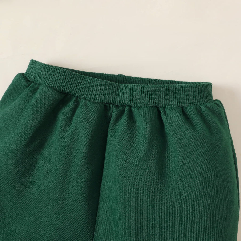 Toddler Sweatsuit 2 PCS Long Sleeve Sweatshirt & Pants Set Green