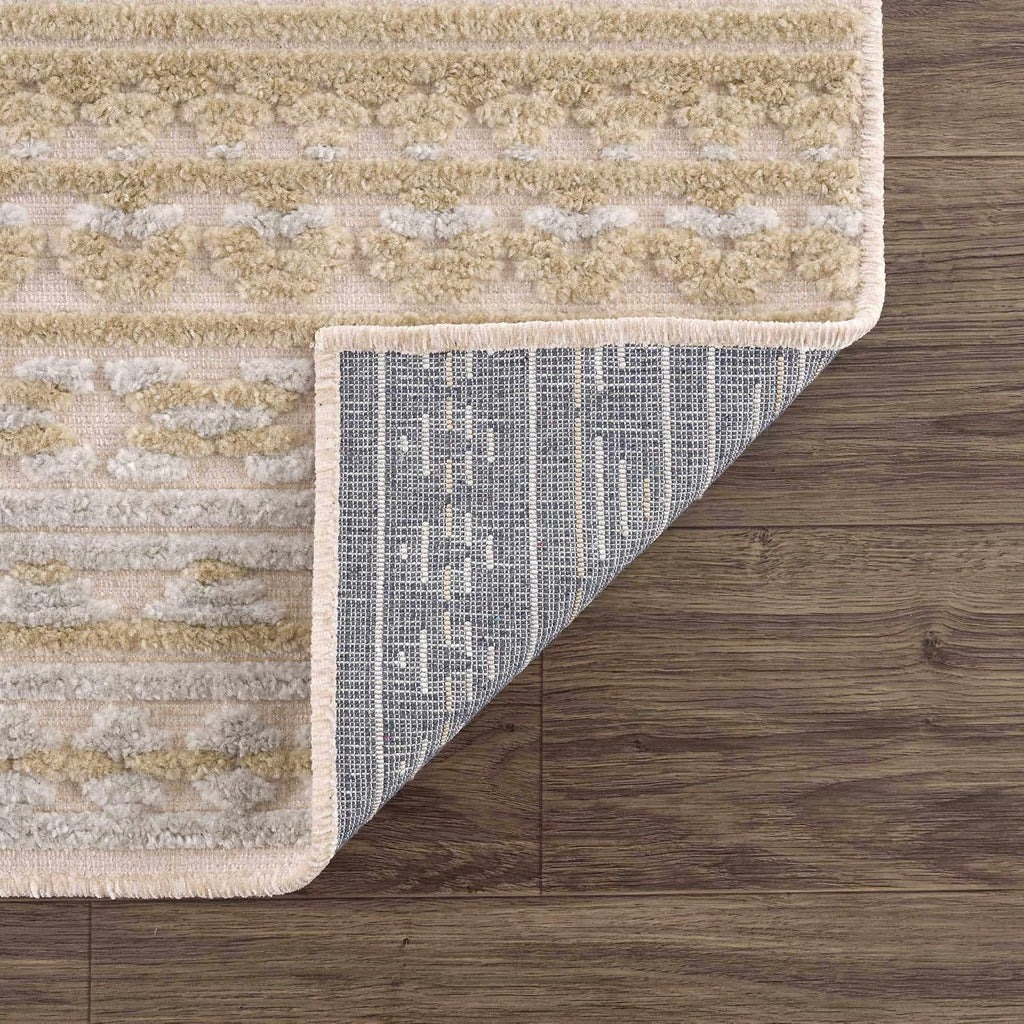 Alvan Hallway, Kitchen Machine Washable Runner Rug - Striped Geometric Textured - Traditional Transitional Modern