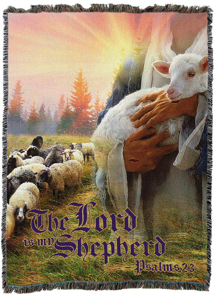 The Lord is My Shepherd 1 Blanket - Scriptures Psalm 23 - Jesus with Lamb Blanket - Sympathy Bereavement Gift
