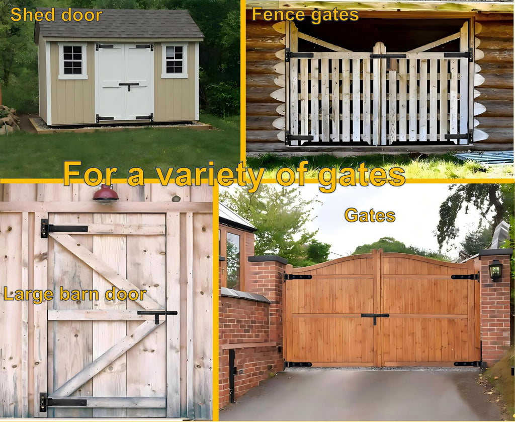 13" Heavy Duty T-Strap Gate Hinges 900 Lbs Capacity, 180° or 90° Smooth Open