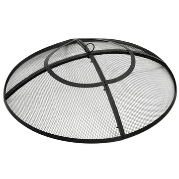 Round Fire Pit Spark Screen Cover, Heavy Duty Steel Mesh, 40" Dia