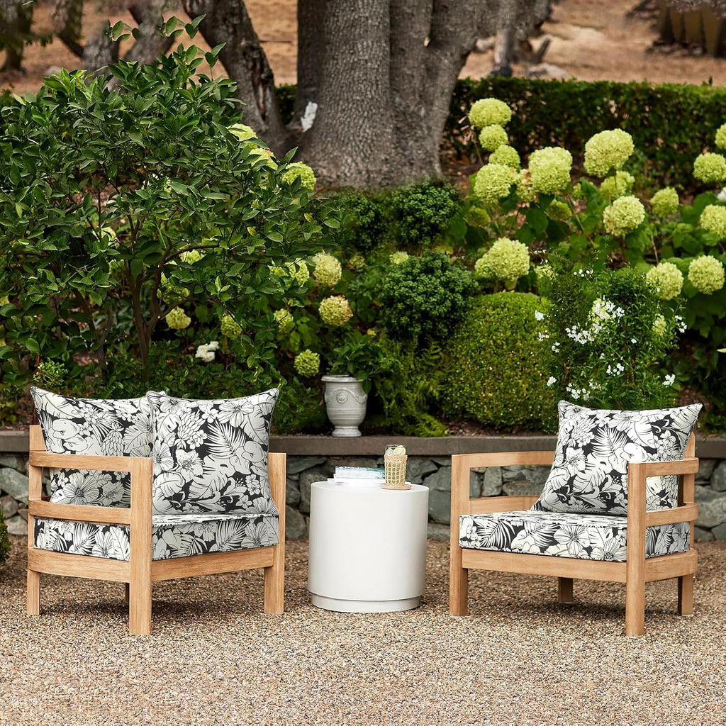 Outdoor/Indoor Deep Seat Cushion Patio Seat and Back Cushion Set All-Weather Replacement Chair Cushion for Wicker