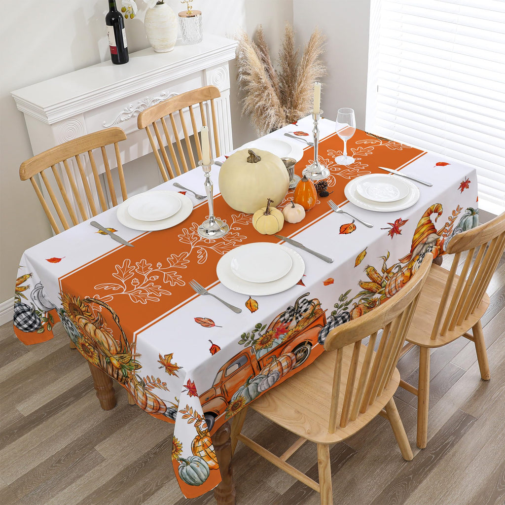 Fall Tablecloth 60x84 Inch Rectangle - Fall Decor Fade Resistant
