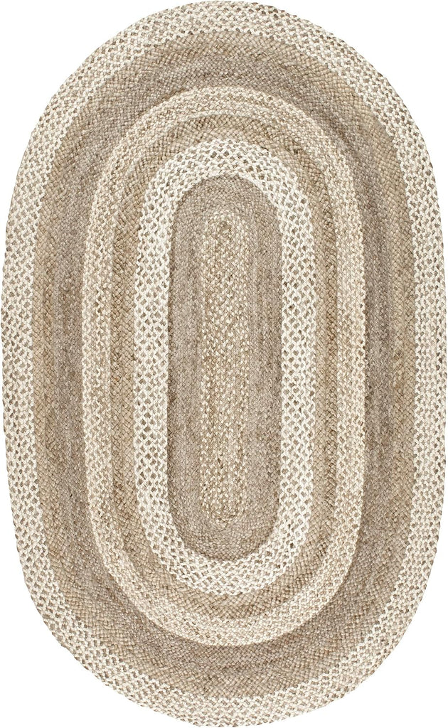 Charlene Natural Ombre Power Loomed Area Rug, Oval