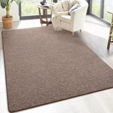4x6 Modern Memory Foam Area Rug, Low Pile Non-Slip Carpet for Bedroom Kids Room Brown White