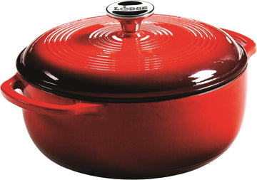 Essential Enamel Cast Iron Dutch Oven with Lid - 4.5 Quart - Oven-Safe Enamel Cookware up to 500° F - Heat-Retaining