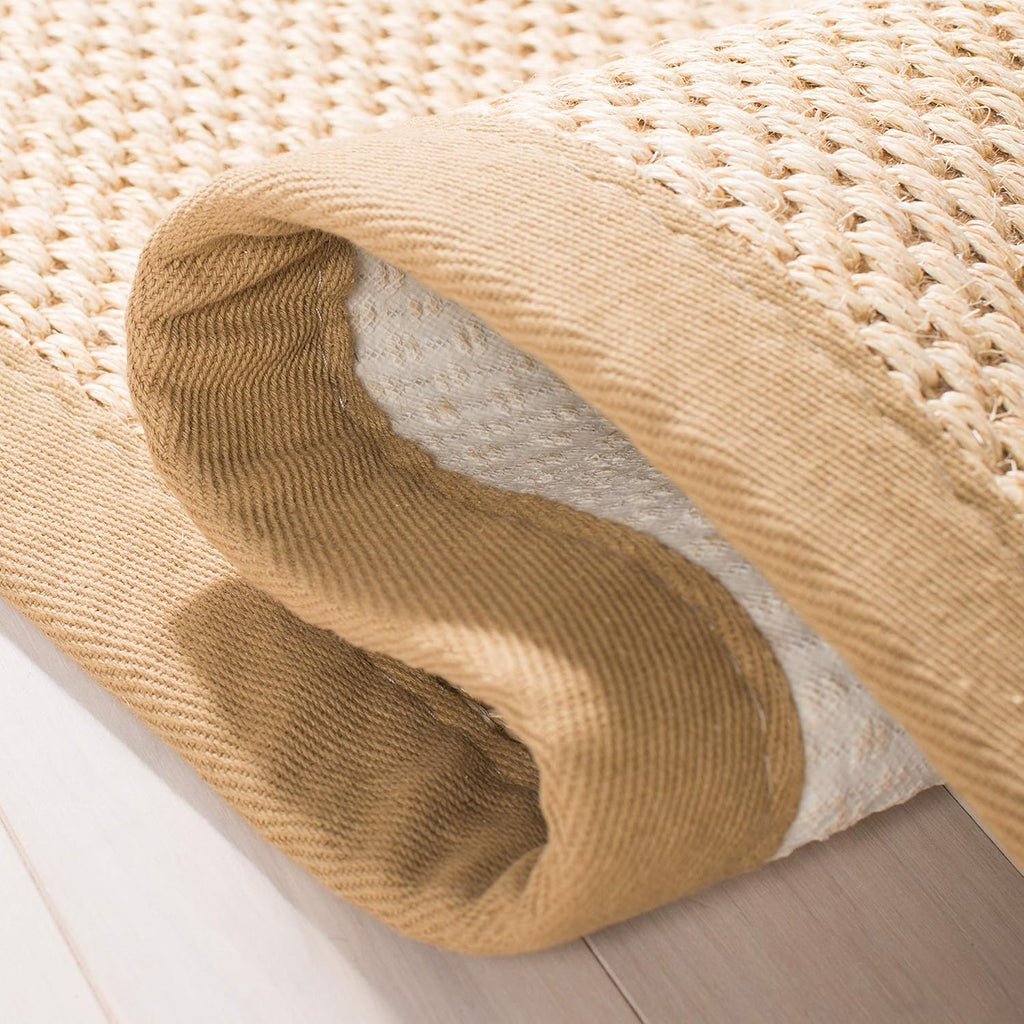 Area Rug 3x5 - Natural Fiber Collection - Maize & Linen Color, Sisal, Woven Design with Border (NF141B)