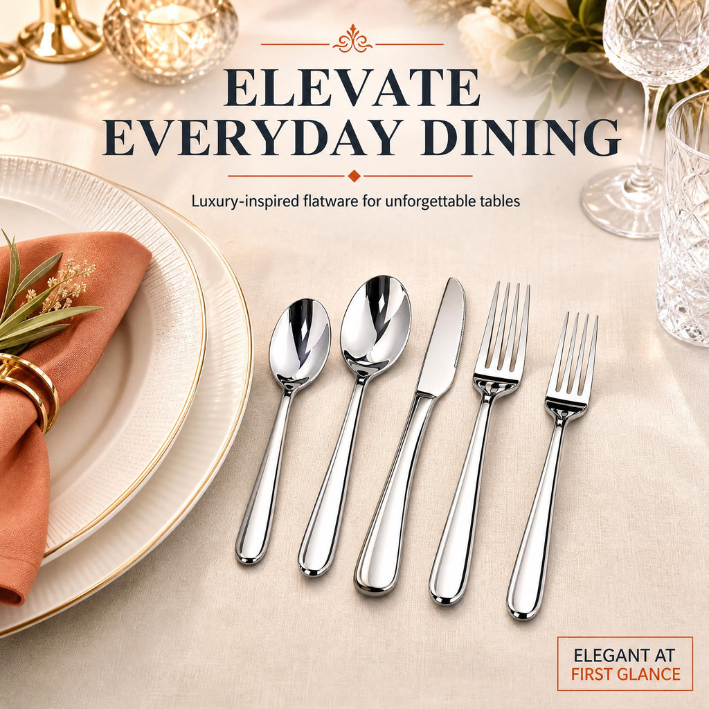 Silverware Set for 4, Heavy Duty Stainless Steel Silverware Set,20 Piece