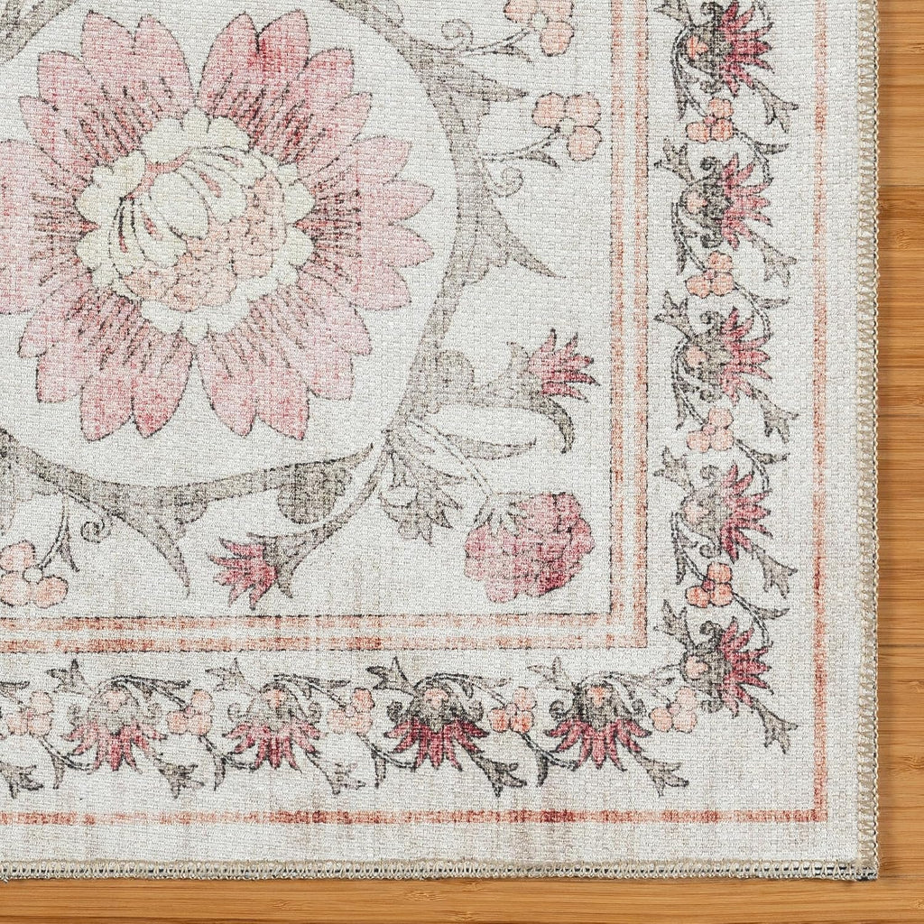 Machine Washable Indoor Area Rug - Small, Easy Cleaning & Non-Shedding, Ideal for High Traffic Areas, Moroccan
