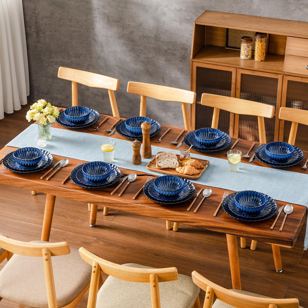 24 Pieces Plates and Bowls Sets, Ceramic Dinnerware Sets for 8