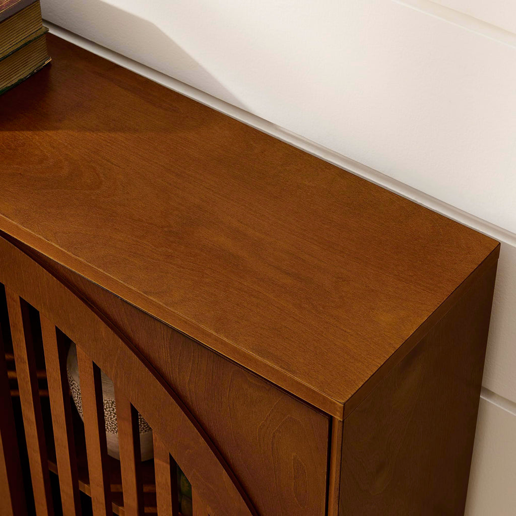 Mid Century Modern Sideboard Buffet, Narrow Credenza Storage Cabinet