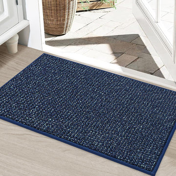 Dirt Trapper Door Mat 24" x 36", Non-Slip Washable Doormats, Blue | Entrance Mat Dirt Resistant and Absorbent Welcome
