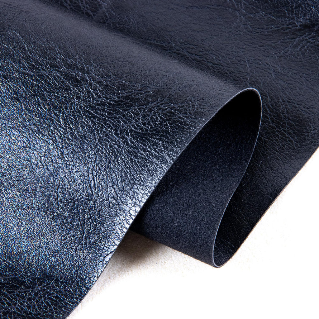 Black Faux Leather Sheet for Handicraft Making, Textured Surface&Cotton Backing, 36x53 Inchs, 0.8mm Thick, for Leather