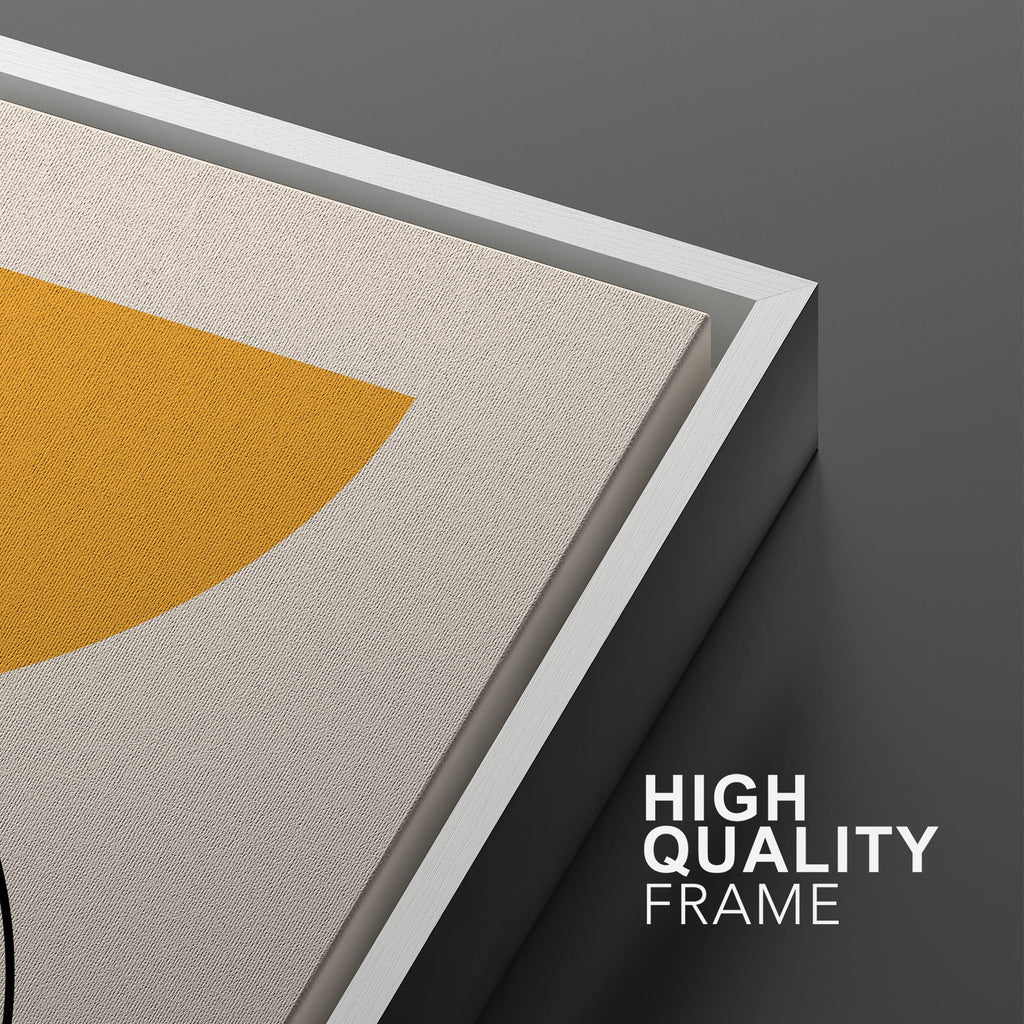 Framed Canvas Print Wall Art Set Bauhaus Geometric Solar Sun Wave Collage Abstract Shapes Illustrations Modern Art