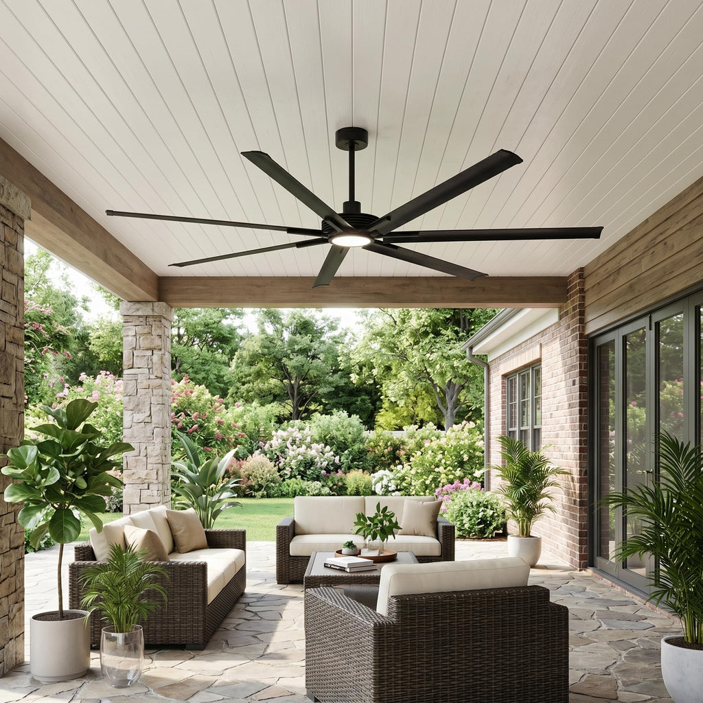 120 Inch Ceiling Fans with Lights and Remote, Large Industrial Ceiling Fan