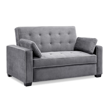 Ainsley 72.6" Convertible Sleeper Sofa, Queen Size, Dreamcoil Comfort, Soft Woven Fabric, Charcoal