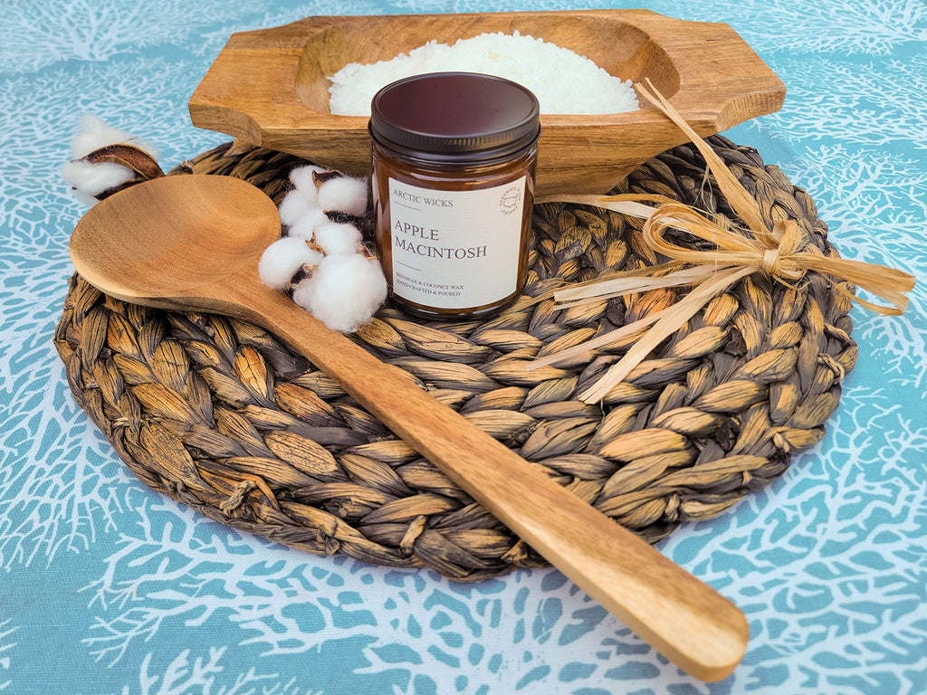 Apple Macintosh Scented Candle | 9oz Amber Jar | Non-Toxic Coconut & Beeswax Candles | Hand-Poured Clean Burning