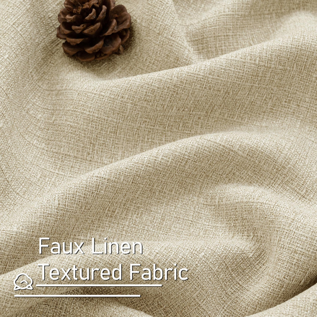 Oatmeal Linen Curtains 84 inch Length 2 Panels