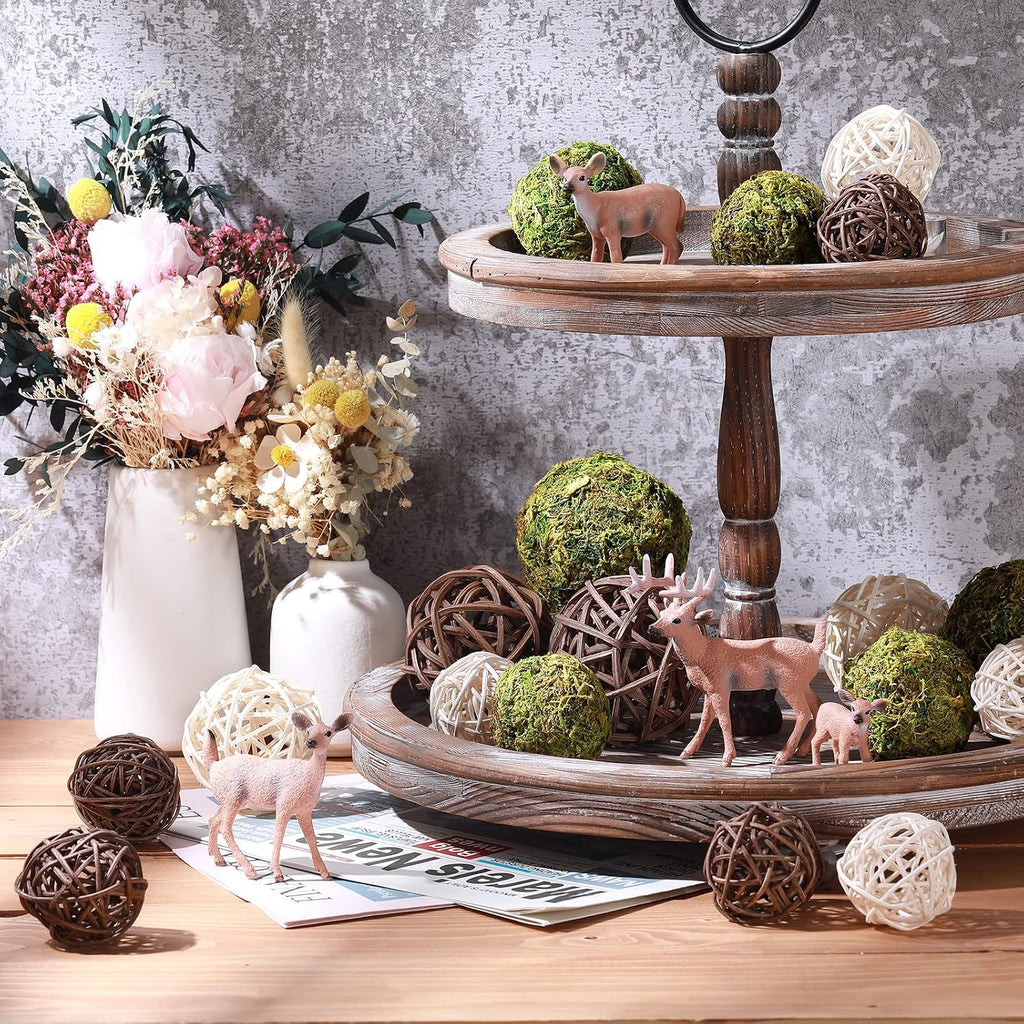 Moss Wicker Decorative Balls for Centerpiece, Regular Size - Set of 18