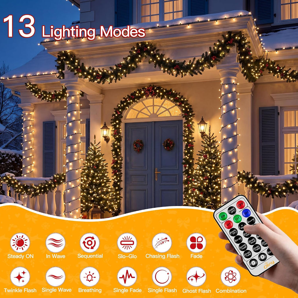 Christmas Lights 328FT 1000LED,13 Modes Plug in Christmas Tree Lights