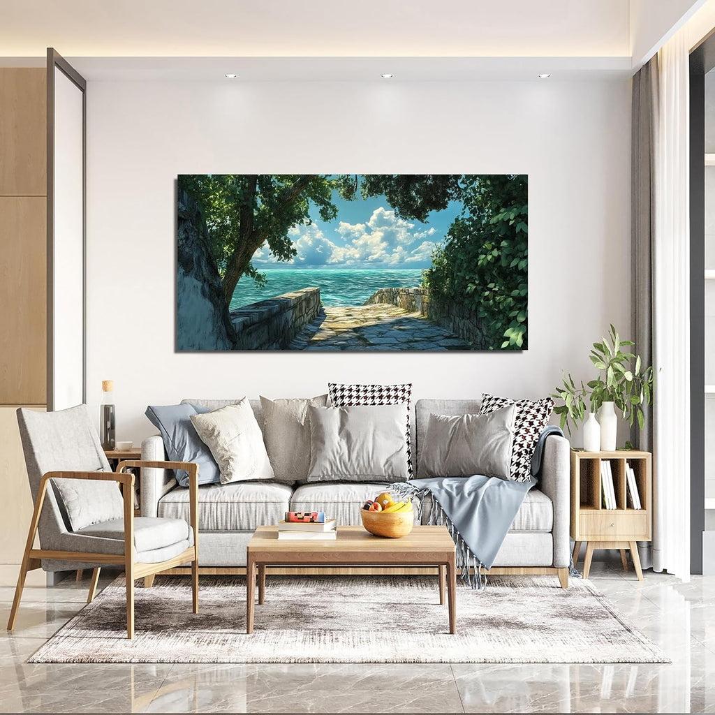 Canvas Wall Art Decor Coastal Wall Art Pictures Canvas Art Wall Decor Landscape Natural Wall Art Prints Green Blue