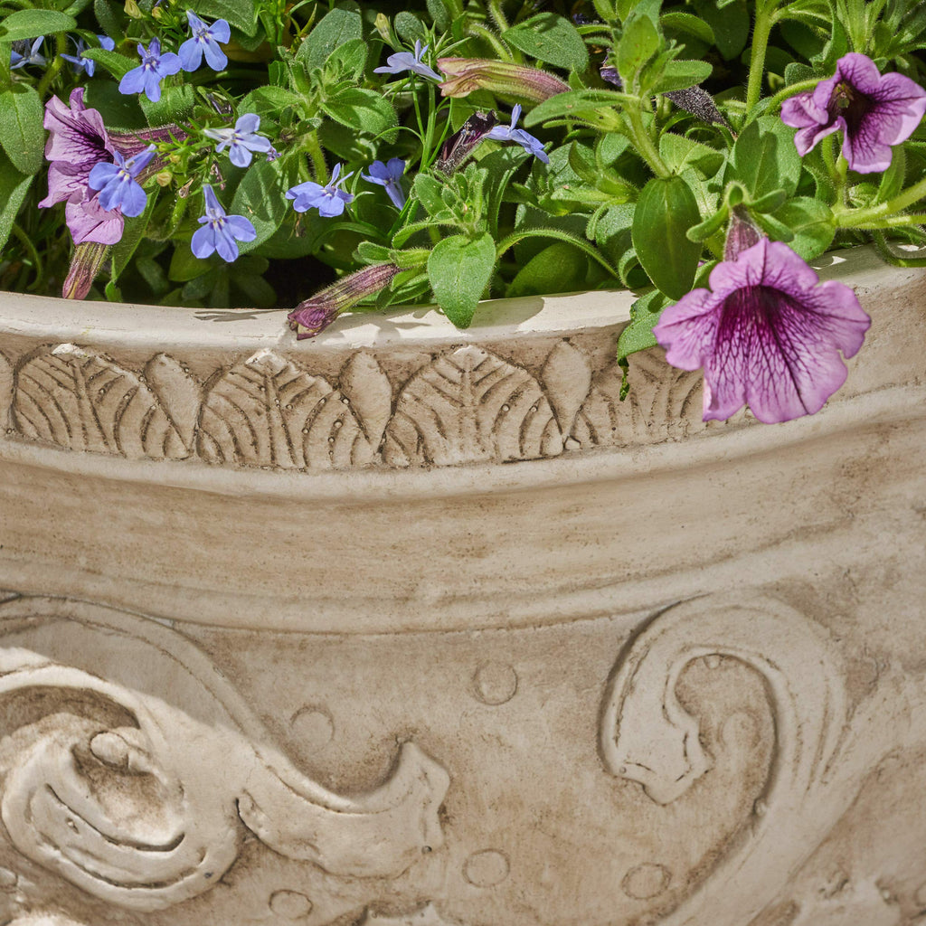 Noble House Largo Outdoor Garden Urn Planter Pot in Antique White