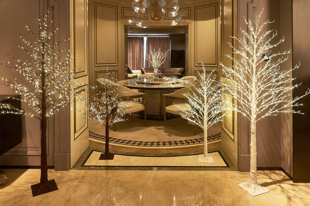 Lighted Brown Tree Plug in 6FT 690 LED Artificial Twig Tree with Lights for Christmas Holiday Wedding Room