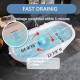 64" Free Standing Tub, Pure Acrylic Freestanding Bathtub, Stylish Stand Alone Contemporary Deep Soaking Bath Tub