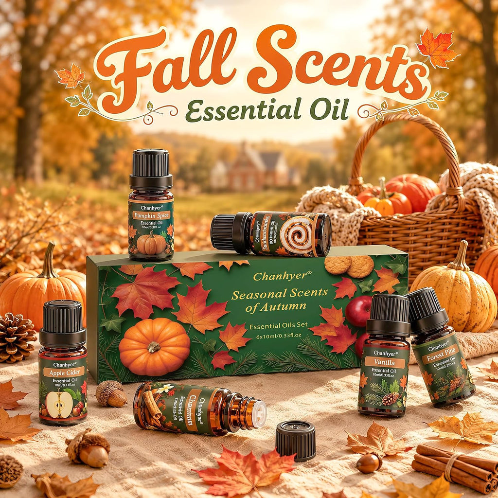 Autumn Fall Essential Oils Set for Diffusers 6 x 10 ml - Set of 6