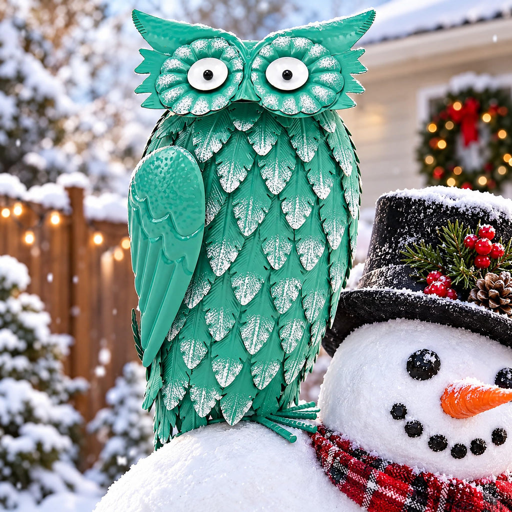 Large Owl Decor Statue, Bird Figurine Gift for Halloween Christmas Decor