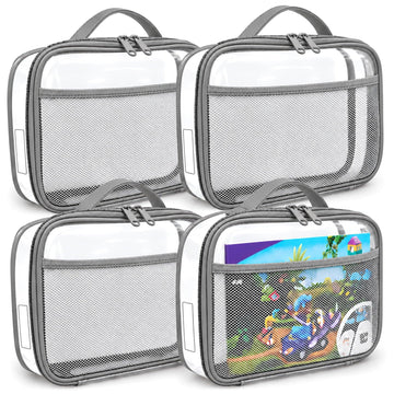 Clear Toy Storage Bags with Zipper, 4 Pack Building Block & Brick Organizer