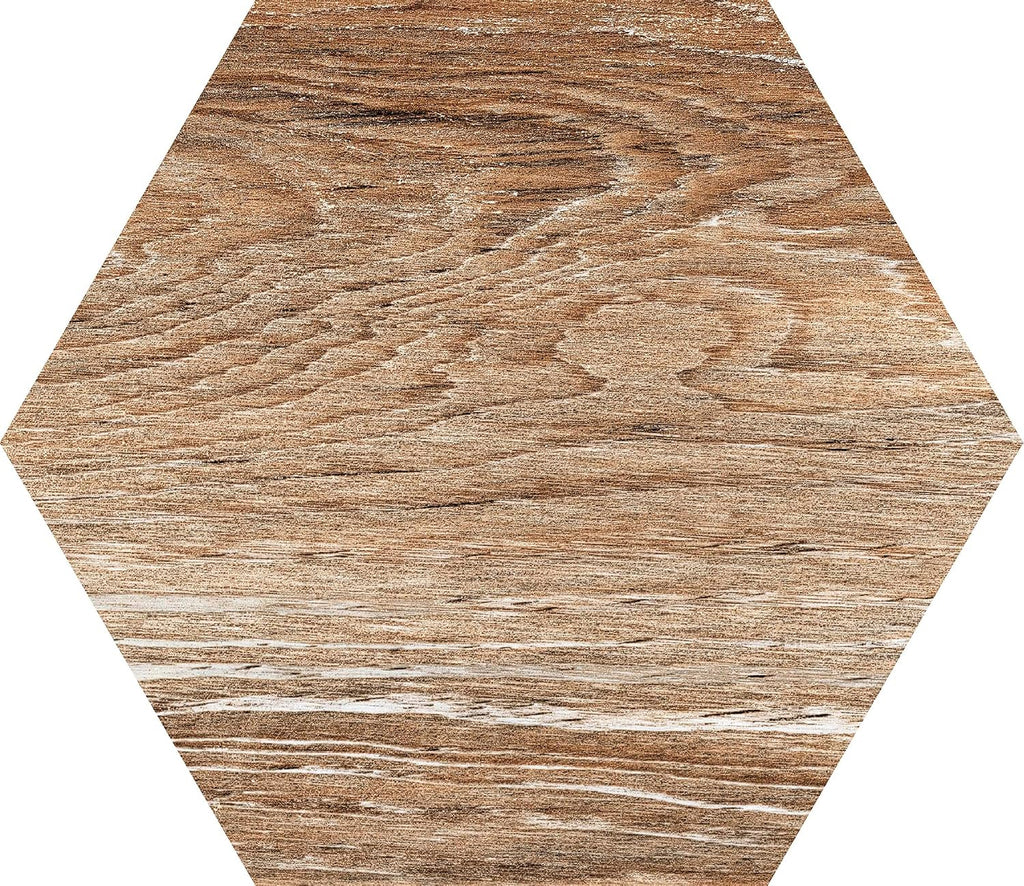 8.75x10 Matterhorn Hexagon Collection Vintage Wood Mix Porcelain Wall Floor Tile (Pack of 9 PCS)
