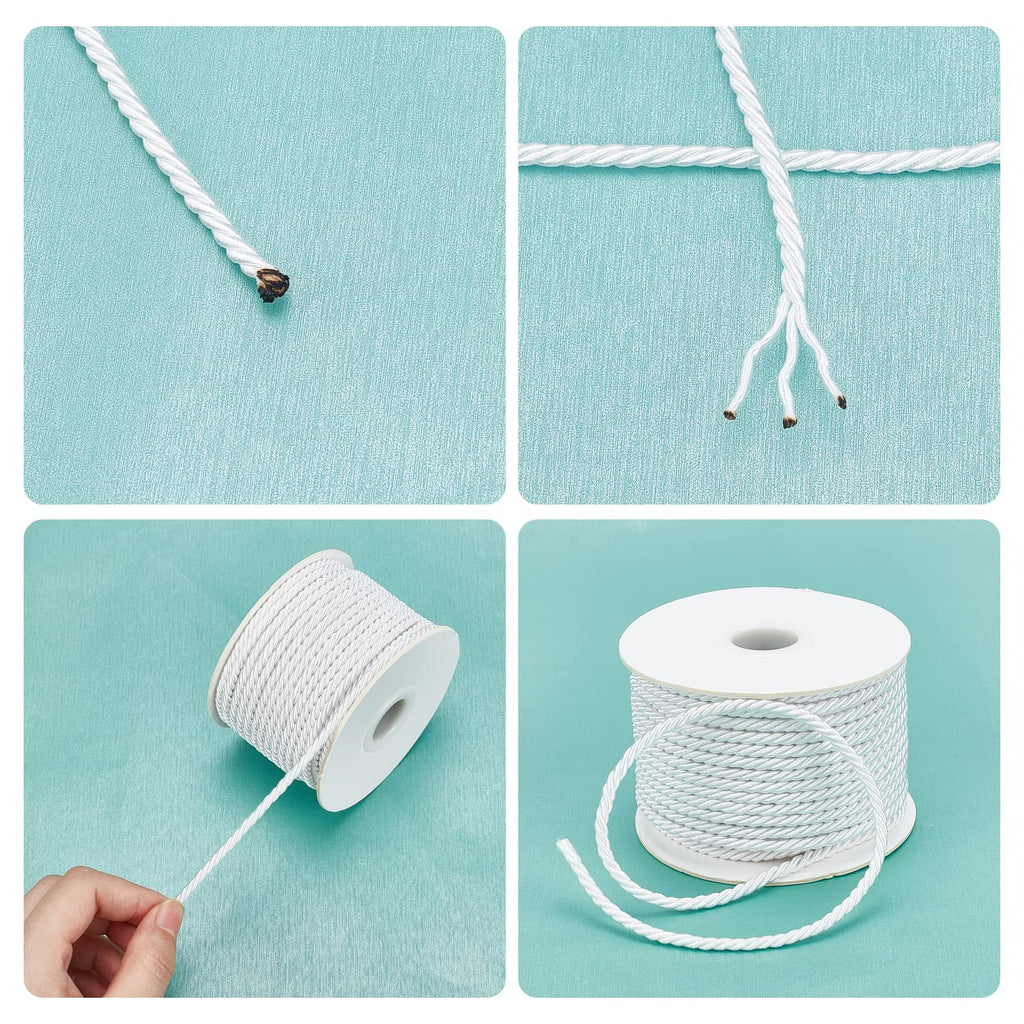 M/ 20 Yards Twisted Cord Rope Graduation Honer Cord Trim Nylon Silk Rope Xmas Thread String Twisted Handfasting - 3m